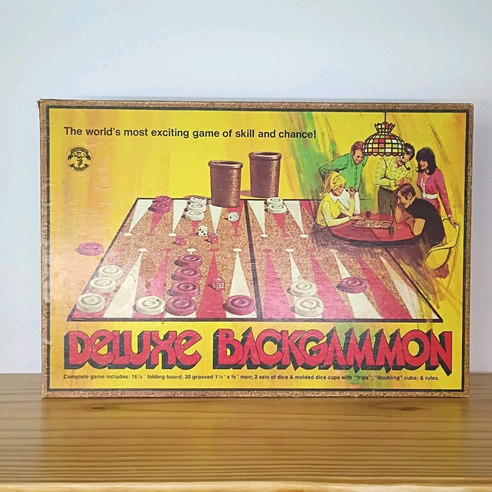Vintage 1973 Deluxe Backgammon Pleasantime Pacific Games USA Hollywood GA